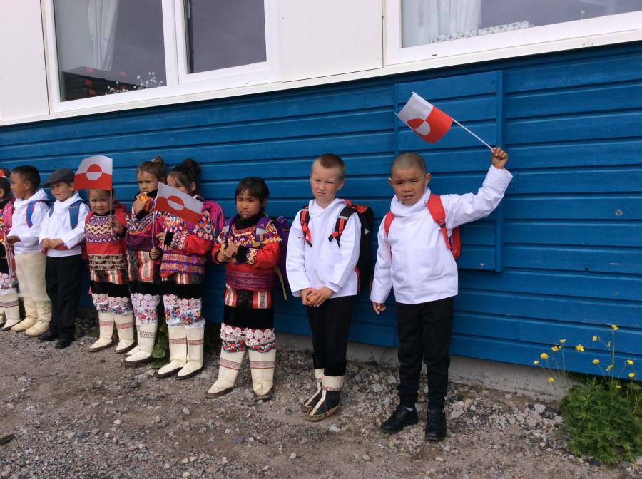 Miki-Malik og hans kammerater starter i skole, Qaqortoq 13. august 2018
