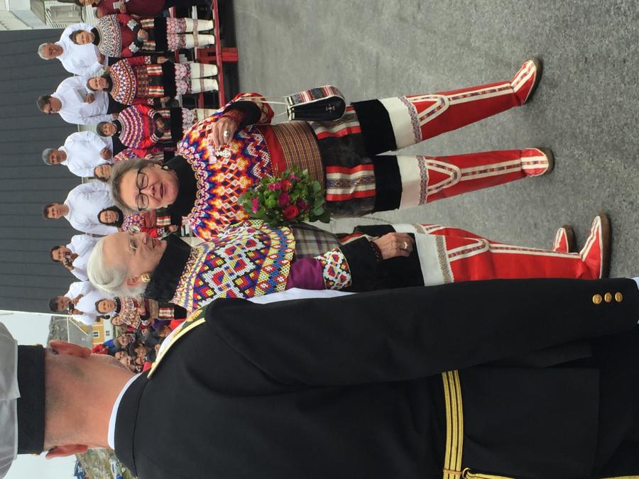 Dronning ved ankomst til Nuuk