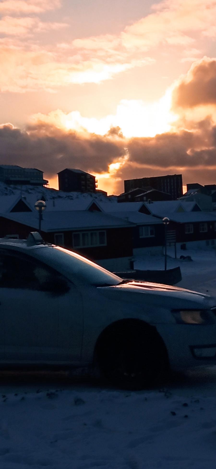 Taartup tunuani qaamaneqartuaannarpoq. Nuuk, decembarip 2-at 2021
