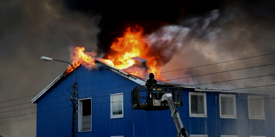 Brand på patienthotel i Aasiaat