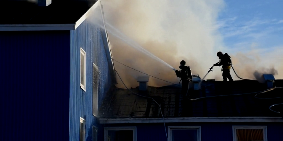Brand på patienthotel i Aasiaat