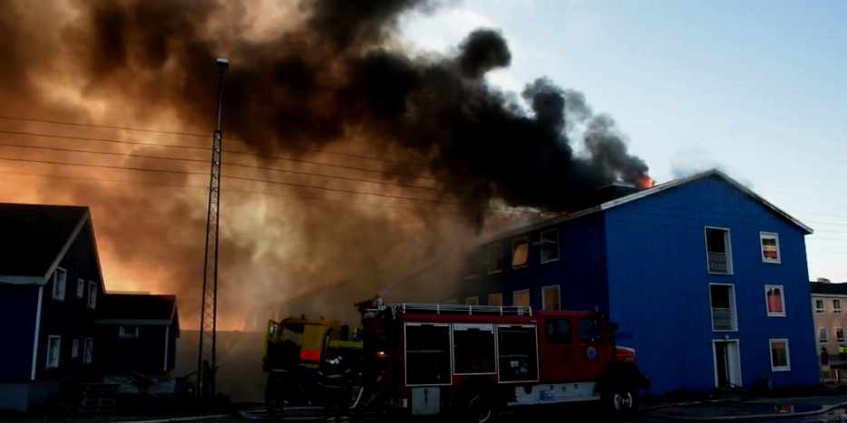Brand på patienthotel i Aasiaat