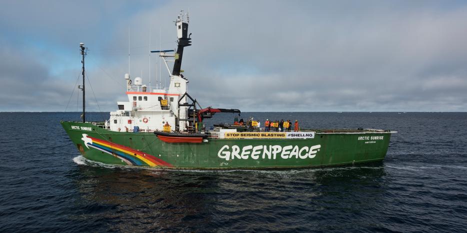 Arctic Sunrise protesterer mod seismiske undersøgelser